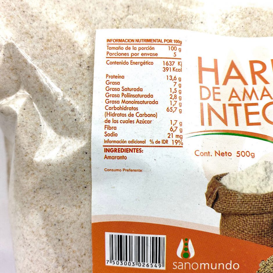 Etiqueta Harina amaranto