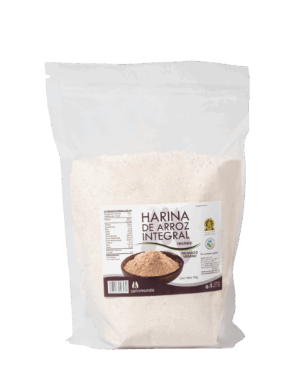 Tienda 24 Harina de Arroz Integral Orgánica 1 kg - Sin Gluten, Vegana.