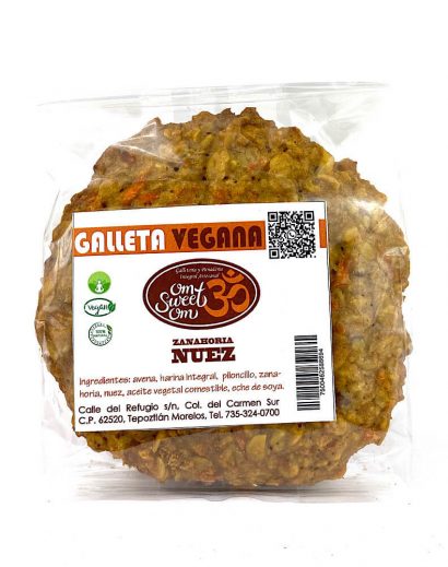 Galleta Vegana de Zanahoria / Nuez (Paq. 2 Pzs)
