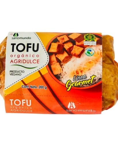 Imagen de Tofu Orgánico Agridulce Extrafirme en Cubos de 200g - Deléitate con la frescura y calidad de nuestro tofu, la elección perfecta para una experiencia culinaria saludable.