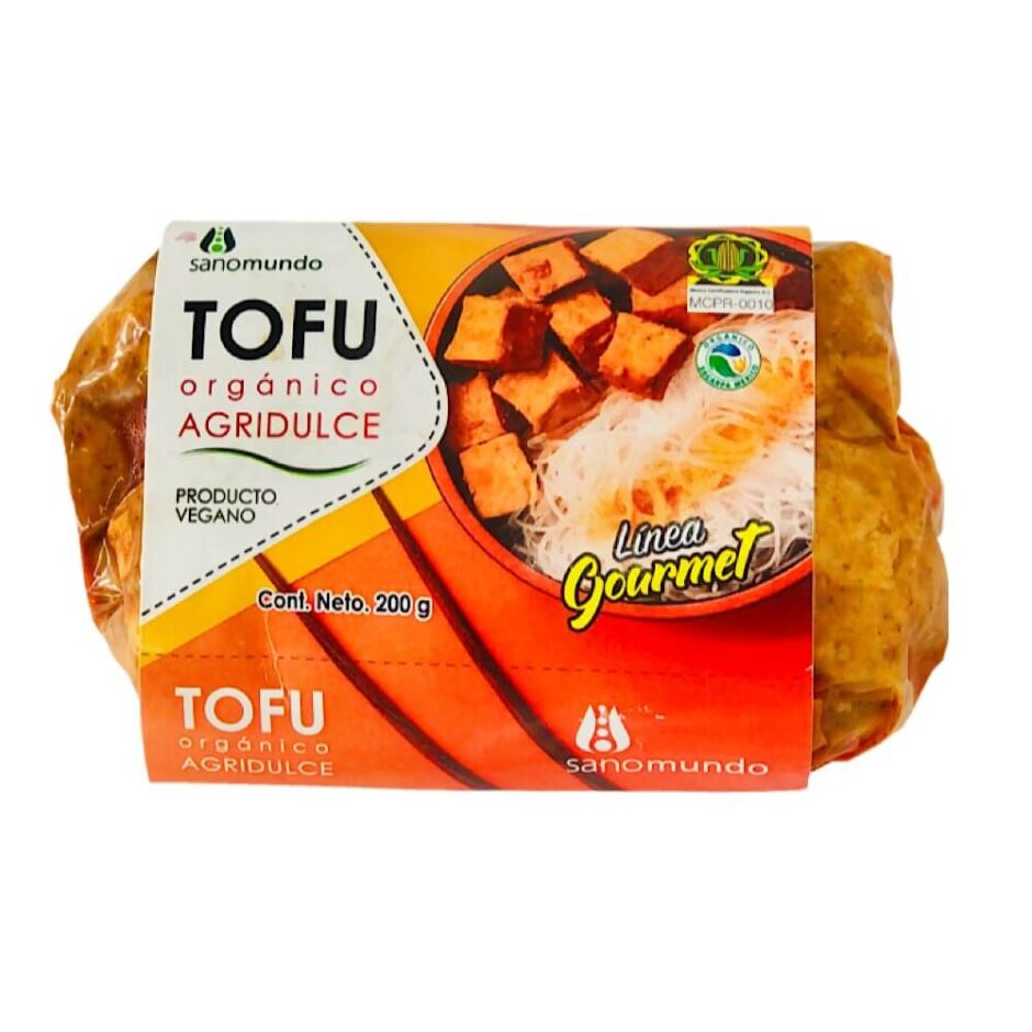 Imagen de Tofu Orgánico Agridulce Extrafirme en Cubos de 200g - Deléitate con la frescura y calidad de nuestro tofu, la elección perfecta para una experiencia culinaria saludable.